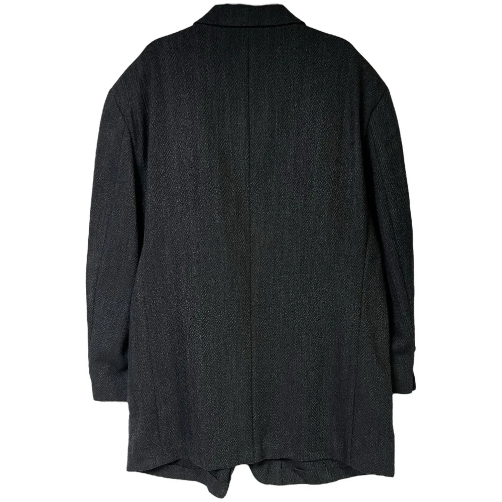 Joseph‎ Abboud for Mark Shale Jacket 44R Gray Herringbone Blazer Notched Lapel